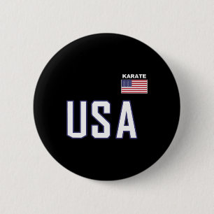 Badge Rond 5 Cm Usa Drapeau Karate Cool Équipe Équipement Arts Mar