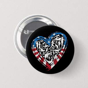 Badge Rond 5 Cm USA Flag American Runner - Runt Heart