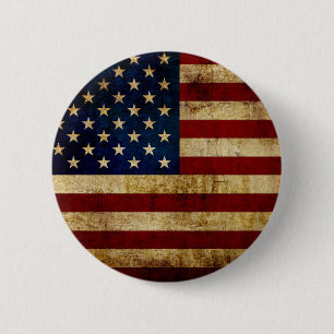 Badge Rond 5 Cm USA / Grunged flag