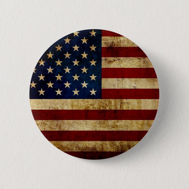 Badge Rond 5 Cm USA / Grunged flag (Devant)