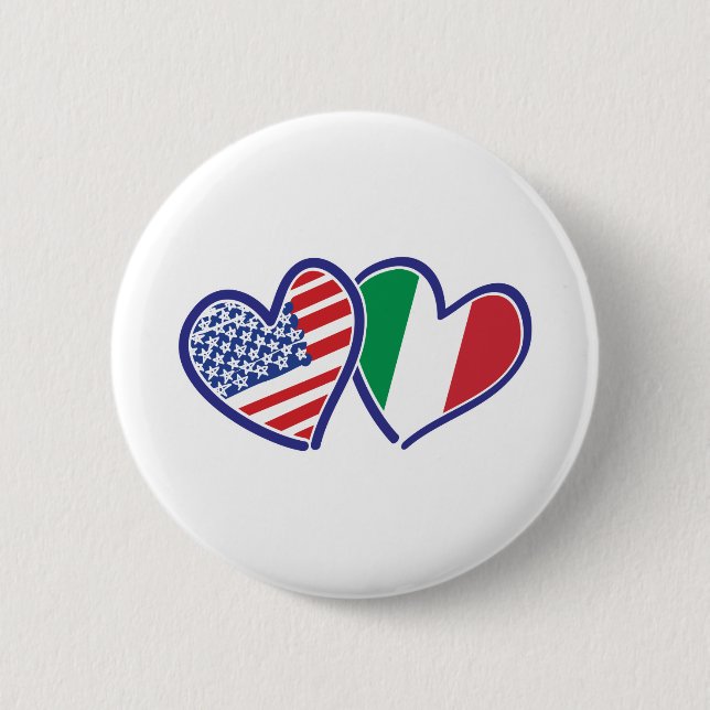 Badge Rond 5 Cm USA—Italie-amour (Devant)