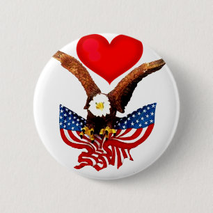 Badge Rond 5 Cm USA Love_