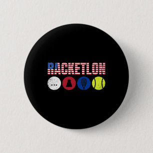 Badge Rond 5 Cm Usa Racketlon - Tennis De Table Badminton Squash T