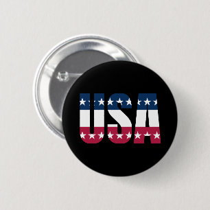 Badge Rond 5 Cm USA Rouge Blanc et bleu avec étoiles