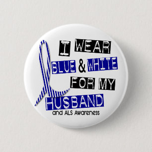 Badge Rond 5 Cm Usage de SAL I bleu et blanc pour mon mari 37