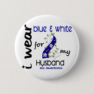 Badge Rond 5 Cm Usage de SAL I bleu et blanc pour mon mari 43