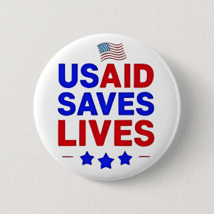 Badge Rond 5 Cm USAID sauve des vies Agence américaine Développeme