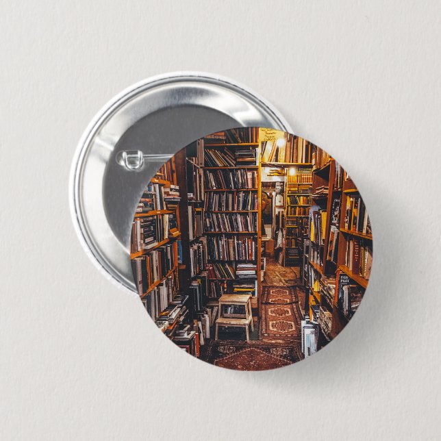 Badge Rond 5 Cm Used Bookstore Book Lovers Photo (Devant & derrière)