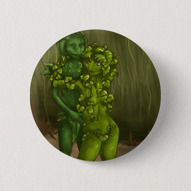 Badge Rond 5 Cm Usine et Pothos de serpent Romance (Devant)
