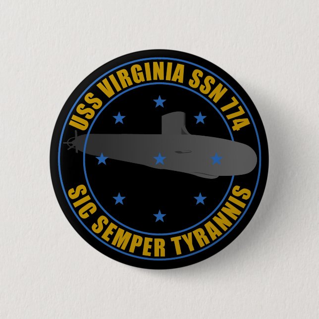 Badge Rond 5 Cm USS la Virginie (Devant)