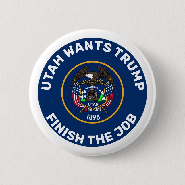 Badge Rond 5 Cm Utah veut Trump (Devant)