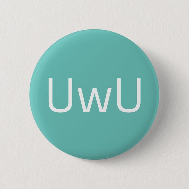 Badge Rond 5 Cm UwU vert font face (Devant)