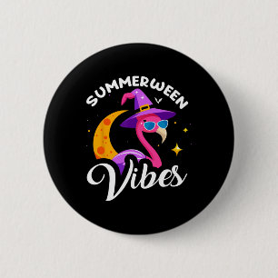 Badge Rond 5 Cm Vacance d'été pour l'Halloween Flamant rose de Sum