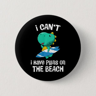 Badge Rond 5 Cm Vacances à la plage de dinosaures drôles pour enfa