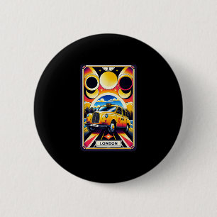 Badge Rond 5 Cm Vacances anglaises et taxi noir de Londres