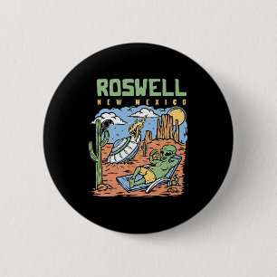 Badge Rond 5 Cm Vacances d'aliens drôles à Roswell Nouveau Mexique