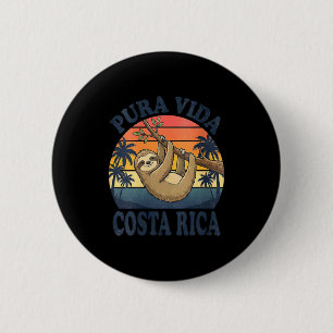 Badge Rond 5 Cm Vacances de femmes tropical pura vida paresseux co