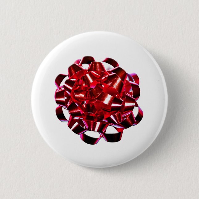 Badge Rond 5 Cm Vacances de Noël hiver Rouge Noël Bow (Devant)