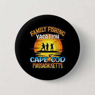 Badge Rond 5 Cm Vacances de pêche en famille à Cape Cod Machusetts