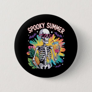 Badge Rond 5 Cm Vacances de plage estivales effrayantes