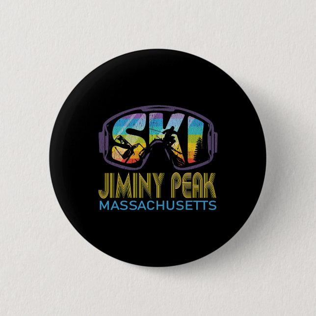 Badge Rond 5 Cm Vacances de ski à Jiminy Peak Machusetts  (Devant)