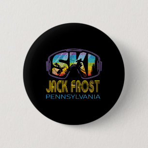 Badge Rond 5 Cm Vacances de ski à Ski Jack Frost Pennsylvanie
