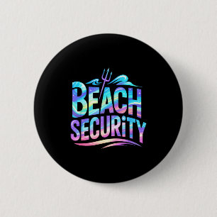 Badge Rond 5 Cm Vacances de surf de sécurité de plage vintage de s