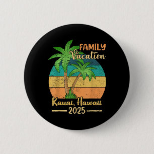 Badge Rond 5 Cm Vacances d'été 2025 en famille à Kauai Hawaii plag