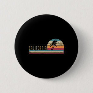 Badge Rond 5 Cm Vacances d'été à Cali Ca Palmiers États-Unis Rétro