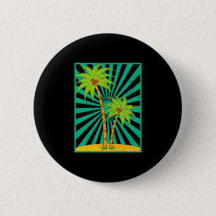 Badge Rond 5 Cm Vacances d'été rétro palmiers tropicaux