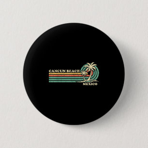 Badge Rond 5 Cm Vacances d'été vintage Retro Mexico Cancun Beach