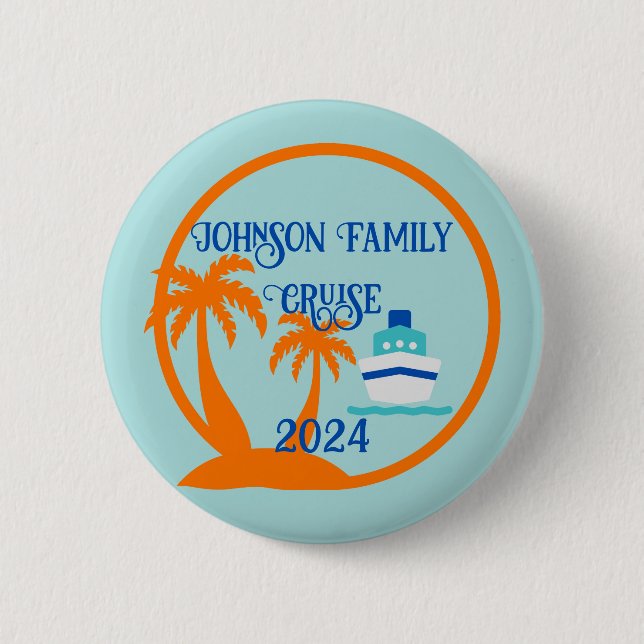 Badge Rond 5 Cm Vacances en croisière tropicale (Devant)