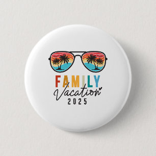 Badge Rond 5 Cm Vacances en famille 2025 Plage Été Hommes Femmes E