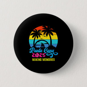 Badge Rond 5 Cm Vacances en famille 2025 République dominicaine Pu
