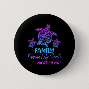 Badge Rond 5 Cm Vacances en famille 2025 Tortue de mer Floride Pan