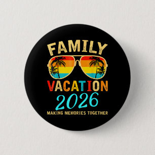 Badge Rond 5 Cm Vacances en famille 2026 Plage Été assorti