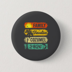 Badge Rond 5 Cm Vacances en famille à Cozumel 2026 Groupe de corre