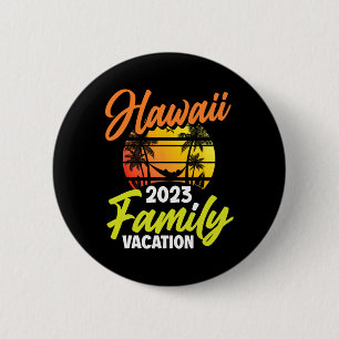 Badge Rond 5 Cm Vacances en famille à Hawaï Surfant surfeur Hawaï