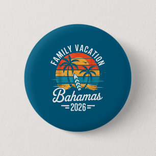 Badge Rond 5 Cm Vacances en famille à la plage des Bahamas