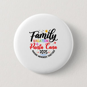 Badge Rond 5 Cm Vacances en famille à Punta Cana 2025 Correspondan