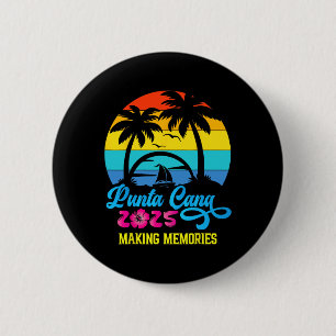 Badge Rond 5 Cm Vacances en famille à Punta Cana 2025 République d