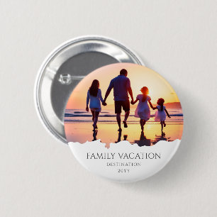Badge Rond 5 Cm Vacances en famille élégantes   Photo de voyage en