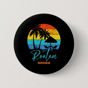 Badge Rond 5 Cm Vacances en famille Roatan Honduras Plage Vacances