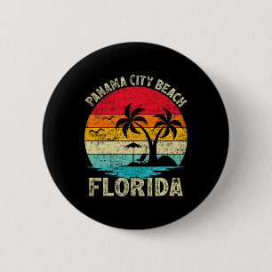 Badge Rond 5 Cm Vacances en famille Vintage Retro Florida Panama C