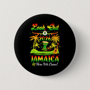 Badge Rond 5 Cm Vacances en Jamaïque 2026 Nous voilà tenue anniver