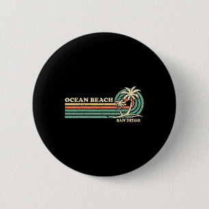 Badge Rond 5 Cm Vacances été rétro vintage San Diego Ocean Beach
