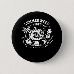 Badge Rond 5 Cm Vacances été Summerween Vibes Citrouille Pool Floa