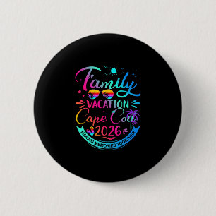 Badge Rond 5 Cm Vacances familiales Cape Cod 2026 Cadeau Palmier