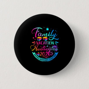 Badge Rond 5 Cm Vacances familiales Huntington 2026 Cadeau d'arbre