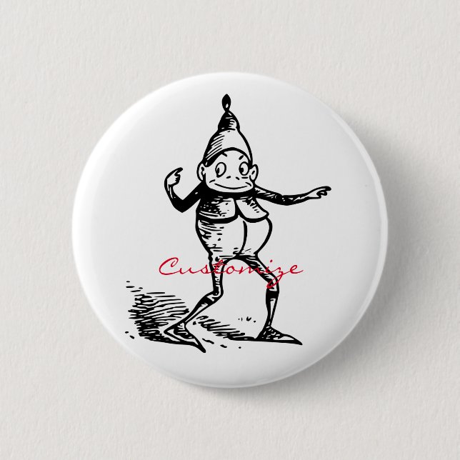 Badge Rond 5 Cm Vacances hivernales mignonnes Elf Gnome Thunder_Co (Devant)